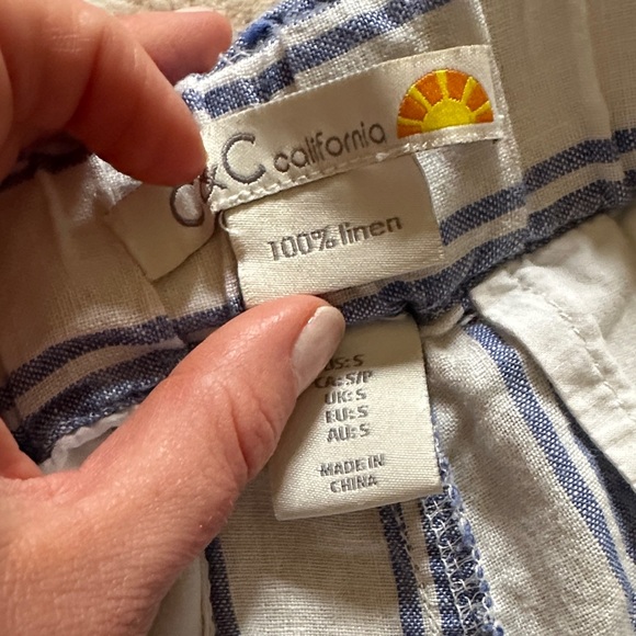 C&C California Blue and White Striped Cargo Pants - Picture 4 of 12